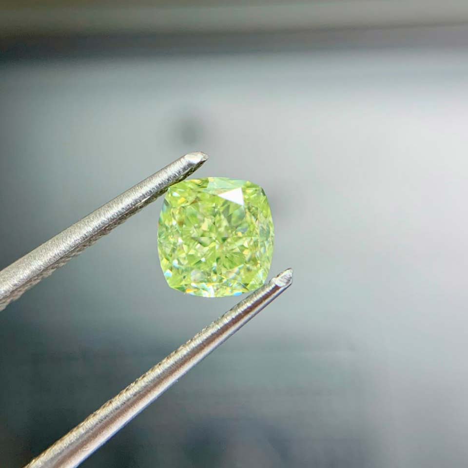 0.82 carat fancy yellow green